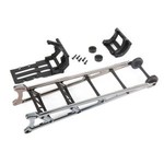 Traxxas 9460X Wheelie bar, black chrome (assembled)/ wheelie bar mount