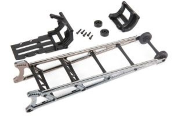 Traxxas 9460X Wheelie bar, black chrome (assembled)/ wheelie bar mount
