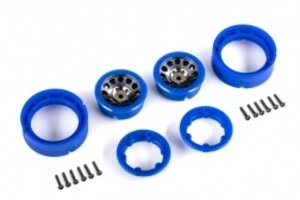 Traxxas 9781-BLKBL  Wheels, 1.0", Method Race Wheels® 105 Beadlock (satin black chrome with blue beadlock) (2)