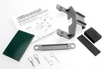 Traxxas 3627X Battery hold-down (grey) (1) / receiver hold-down (grey) (1) / metal posts (2)/ spacers (2)/ body clips (2)/ servo tape/ adhesive foam pad