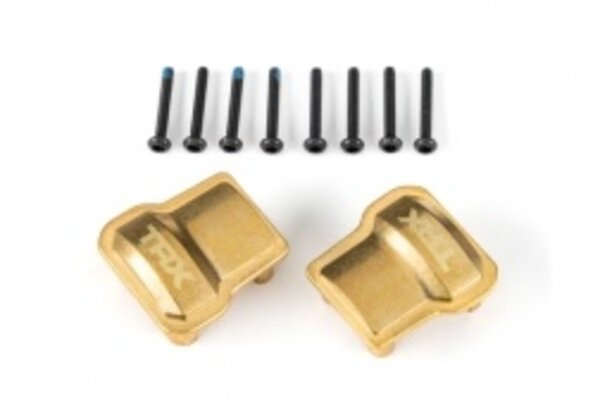 Traxxas 9787 Axle cover, brass (8 grams each) (2)/ 1.6x12mm CS (with threadlock) (8)