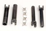 Traxxas Half shafts, long truck (external-splined (2) & internal-splined (2)/ metal U-joints (4)