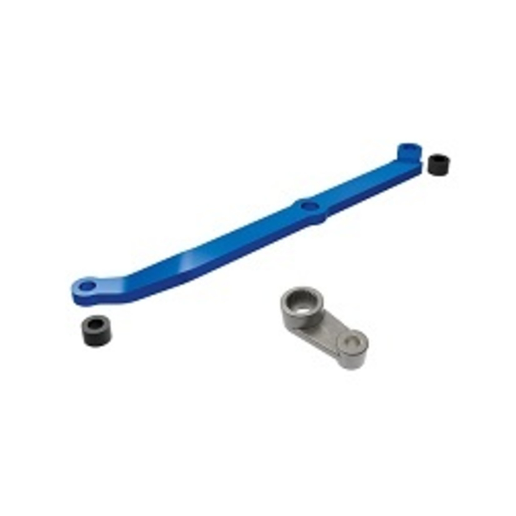Traxxas 9748-BLUE  Steering link, 6061-T6 aluminum (blue-anodized)/ servo horn, metal/ spacers (2)/ 3x6mm CCS (with threadlock) (1)/ 2.5x7mm SS (with threadlock) (1)