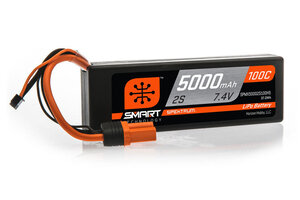 SPEKTRUM SPMX50002S100H5  7.4V 5000mAh 2S 100C Smart Hardcase LiPo Battery: IC5