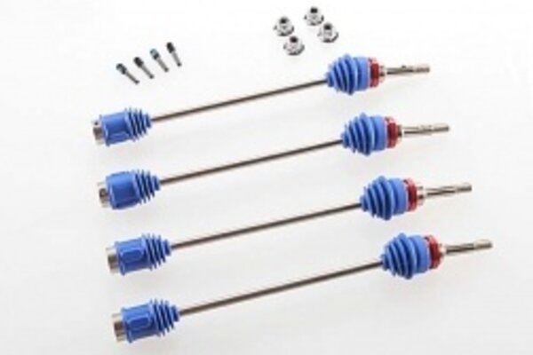 Traxxas 5451R Driveshafts, Revo®/ E-Revo® (first generation)/ T-Maxx®/ E-Maxx (steel constant-velocity) (assembled w/inner & outer dust boots) (for models w/ 6mm axles) (4)