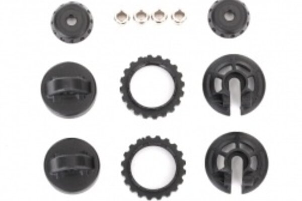 Traxxas 7468X Caps & spring retainers, GTR shock (upper cap (2)/ hollow balls (4)/ bottom cap (2)/ upper retainer (2)/ lower retainer (2))