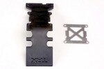 Traxxas 4938 Skidplate, rear plastic (black)/ stainless steel plate