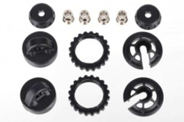 Traxxas 7468 Caps and spring retainers, GTR long/xx-long shock (upper cap (2)/ hollow balls (4)/ bottom cap (2)/ upper retainer (2)/ lower retainer (2))