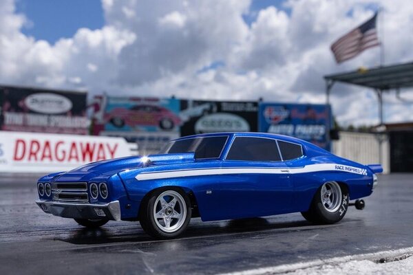 LOSI LOS01023T1 1/16 1970 Chevelle 2WD Mini No Prep Drag Car RTR, Blue