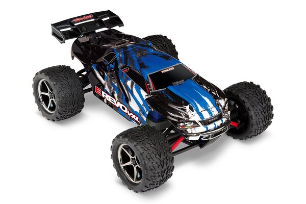 Traxxas 71076-3-BLUEX  E-Revo® VXL: 1/16-Scale 4WD Racing Monster Truck with TQi™ Traxxas Link™ Enabled 2.4GHz Radio System & Traxxas Stability Management (TSM)®
