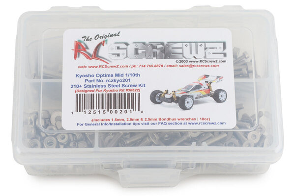 RCScrewz RCZKYO201  Stainless Steel Screw Kit: 1/10 Kyosho Optima Mid