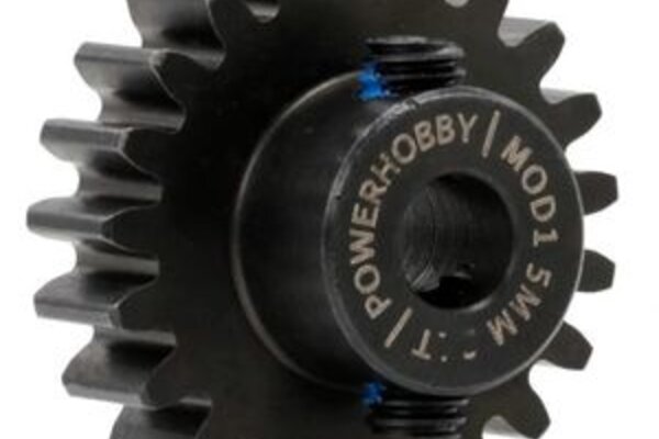Powerhobby PHBPH20TM5  Hardened Steel 20T Mod1 5mm Pinion Gear with 2 Grub Screws