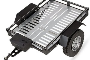 Powerhobby Trailer02-Silver   Powerhobby 1/10 CNC Machined Single Axle Scale Truck Small Trailer Crawler Silver