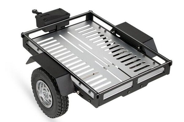 Powerhobby Trailer02-Silver   Powerhobby 1/10 CNC Machined Single Axle Scale Truck Small Trailer Crawler Silver