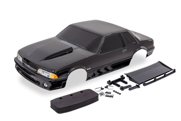 Traxxas 9421A Body, Ford Mustang, Fox Body, black (painted, decals applied)