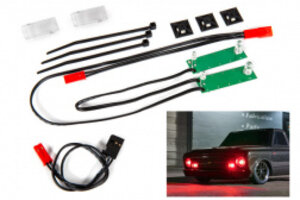 Traxxas 9496R LED light set, front, complete (red) (includes light harness, power harness, zip ties (9))