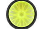 GRP TYRES GRPGTY04-XM5  GRP Tires GT - TO4 Slick Belted Pre-Mounted 1/8 Buggy Tires (Yellow) (2) (XM5) w/FLEX Wheel