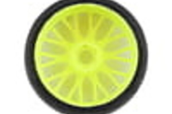 GRP TYRES GRPGTY04-XM5  GRP Tires GT - TO4 Slick Belted Pre-Mounted 1/8 Buggy Tires (Yellow) (2) (XM5) w/FLEX Wheel