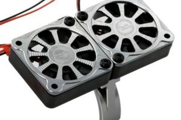 Powerhobby PHBPH1293GUN  1/8 Aluminum Heatsink 40mm Dual High Speed Cooling Fans with Cover, Gunmetal