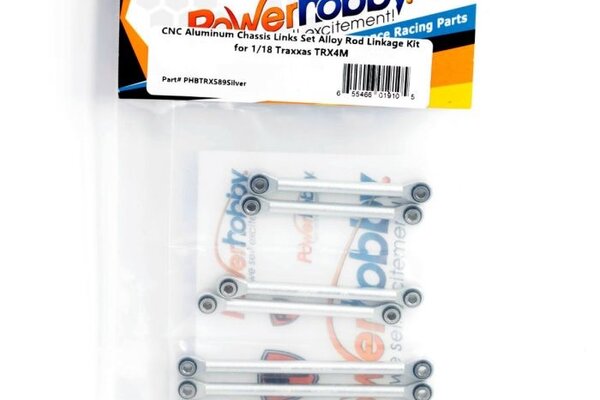 Powerhobby PHBTRX589Silver  Powerhobby Aluminum Suspension link Set Traxxas TRX-4M Silver TRX4m