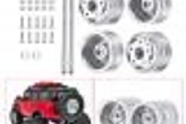 Powerhobby PHBSCX24772Silver Powerhobby 1/24 Axial SCX24 Aluminum Dually Wheels w/Driver Shaft