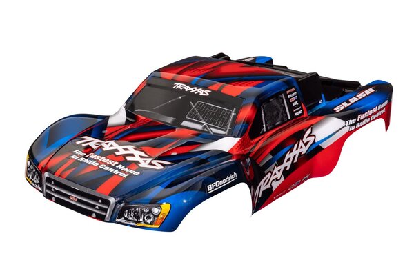 Traxxas 5851R  Body, Slash® 2WD (also fits Slash® VXL & Slash® 4X4), red & blue (painted, decals applied)