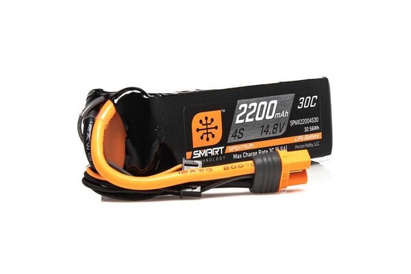 SPEKTRUM SPMX22004S30  2200mAh 4S 14.8V Smart LiPo 30C; IC3