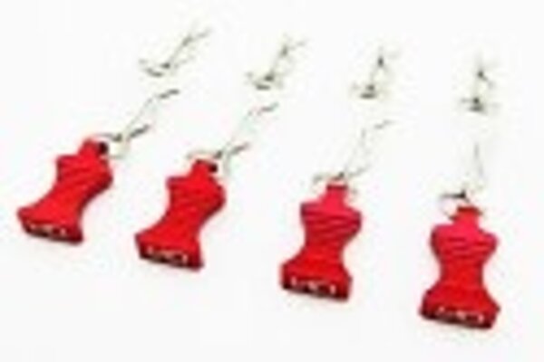 Hot Racing HRAAC03EZ02  Hot Racing 1/10 Aluminum EZ Pulls w/Body Clips (Red) (4)