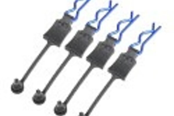 Hot Racing HRABWP39E06  BWP39E06 Body Clip Retainers, 1/8th Scale, Blue (4)