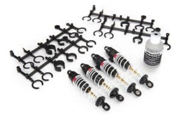 Traxxas 5862 Big Bore shocks (hard-anodized & PTFE-coated T6 aluminum) (assembled with TiN shafts and springs) (front & rear) (4)