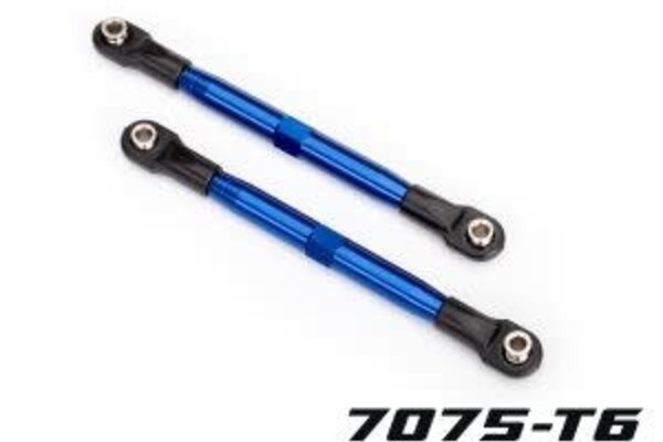 Traxxas 6742X Toe links (TUBES blue-anodized, 7075-T6 aluminum, stronger than titanium) (87mm) (2)/ rod ends (4)/ aluminum wrench (1)