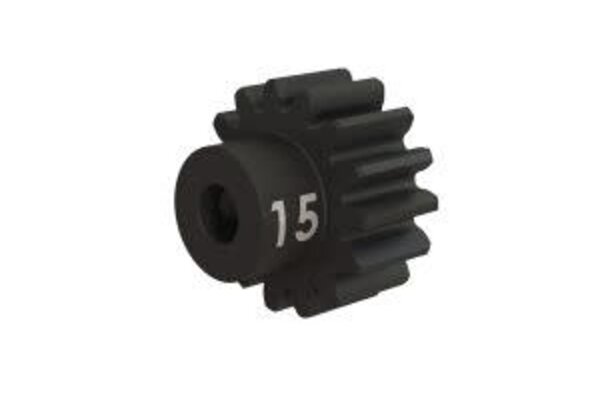 Traxxas 3945X Gear, 15-T pinion (32-p), heavy duty (machined, hardened steel) (fits 3mm shaft)/ set screw