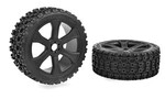 Corally (Team Corally) COR00180-856  Asuga XLR Off-Road Low Profile Tires Glued on Black 1 pair
