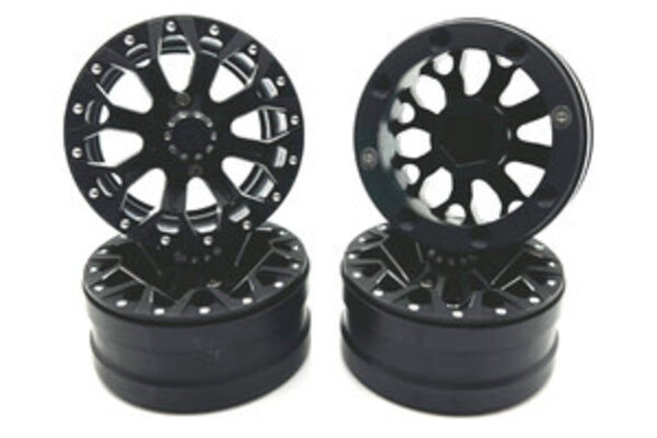 Racers Edge RCE3463  1.9" Aluminum Beadlock Rims (4pcs) Y Pattern, Black