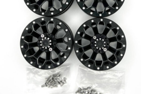 Racers Edge RCE3463  1.9" Aluminum Beadlock Rims (4pcs) Y Pattern, Black