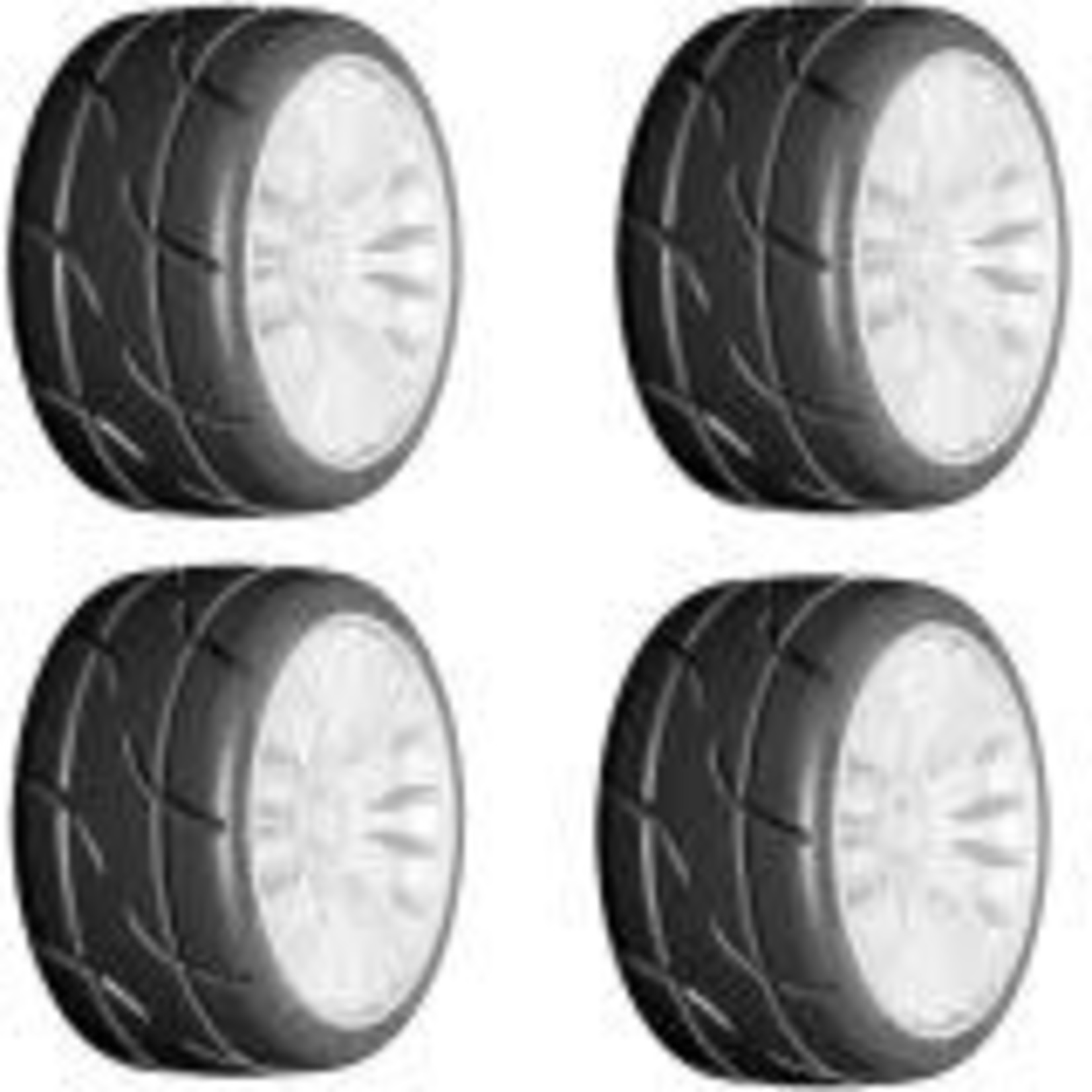 GRP TYRES GRPGTH03-XB1  GRP Tires GT - TO3 Revo Belted Pre-Mounted 1/8 Buggy Tires (White) (2) (XB1) w/FLEX Wheel