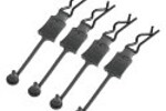 Hot Racing HRABWP39E01  Body Clip Retainers, for 1/8 Scale, Black Chrome (4pcs)