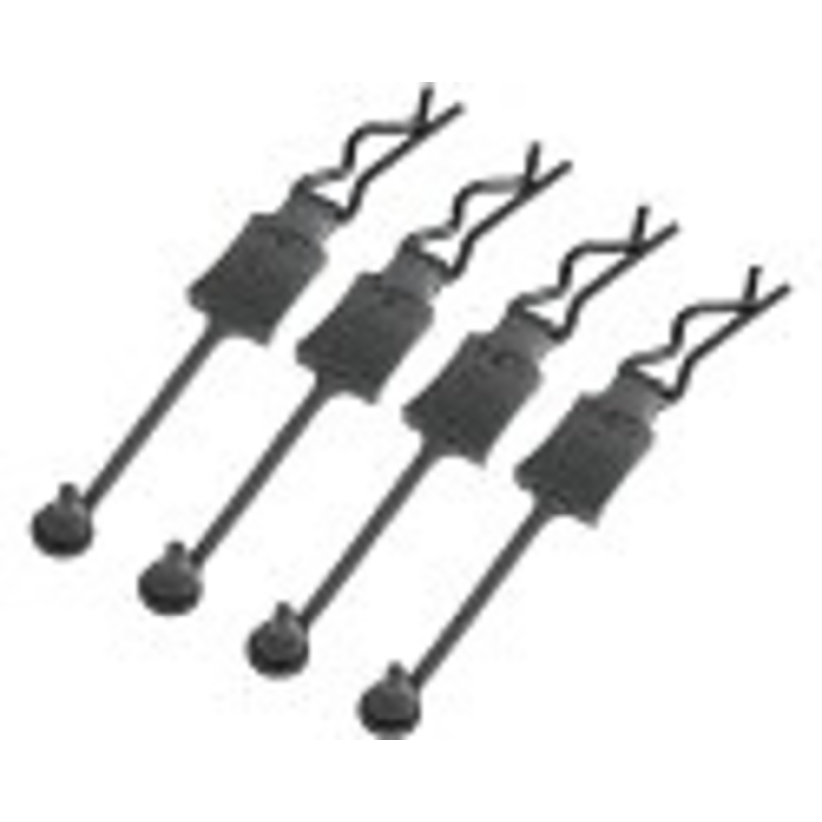 Hot Racing HRABWP39E01  Body Clip Retainers, for 1/8 Scale, Black Chrome (4pcs)