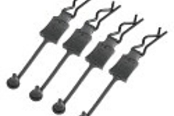 Hot Racing HRABWP39E01  Body Clip Retainers, for 1/8 Scale, Black Chrome (4pcs)