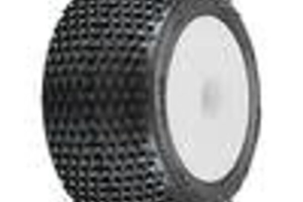 Proline Racing PRO1017713  1/18 Hole Shot Front/Rear Mini-T Tires Mounted 8mm White Wheels (2)