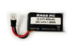 Rage R/C RGRA1328 3.7V 400mAh 25C LiPo Battery; Warbirds, Tempest 600, SC MX
