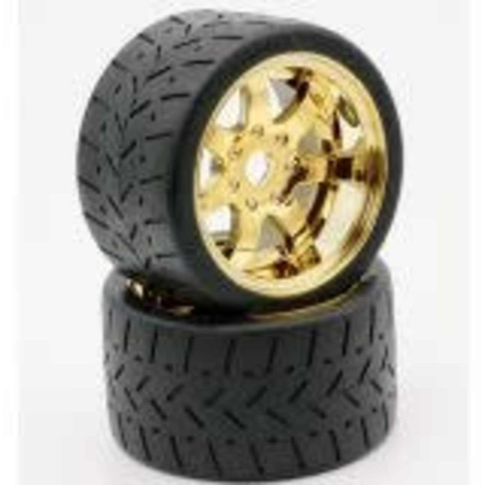 Power Hobby PHT5102-Gold Powerhobby  1/8 Gripper 54/100 Belted Mounted Tires 17mm Gold Wheels
