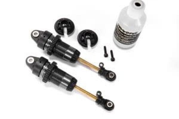 Traxxas 7461X Shocks, GTR long hard-anodized, PTFE-coated bodies with TiN shafts (assembled) (2) (without springs)