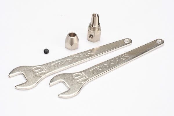 Traxxas 5761 Motor coupler, collet style/ GS 4x3 SS (with threadlock) (1)/ wrench, 10mm (2)