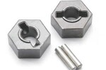 Traxxas 4954R )   Hex wheel hubs, steel (2)/ axle pins (2.5x12mm) (2)