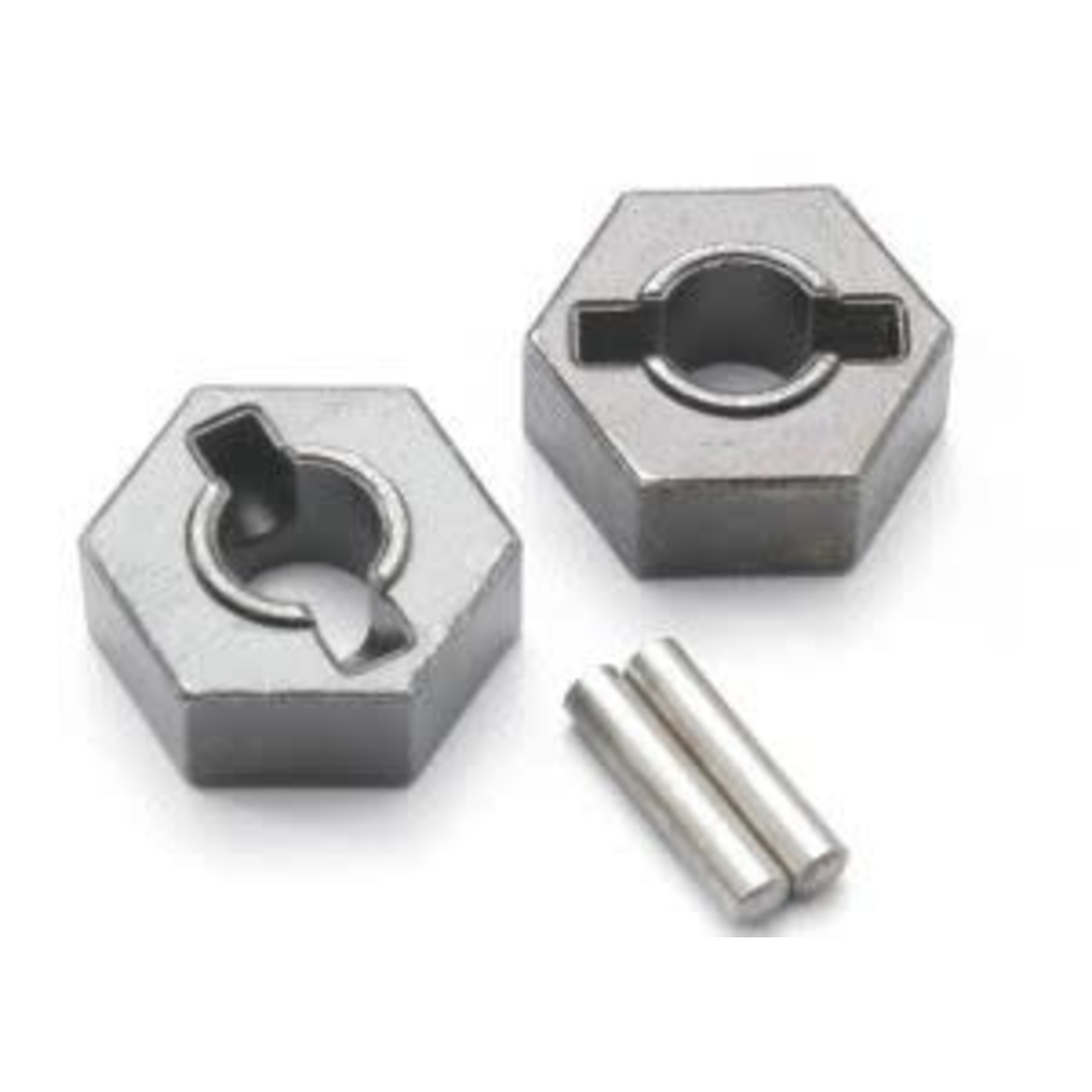 Traxxas 4954R )   Hex wheel hubs, steel (2)/ axle pins (2.5x12mm) (2)