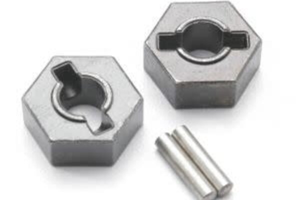 Traxxas 4954R )   Hex wheel hubs, steel (2)/ axle pins (2.5x12mm) (2)