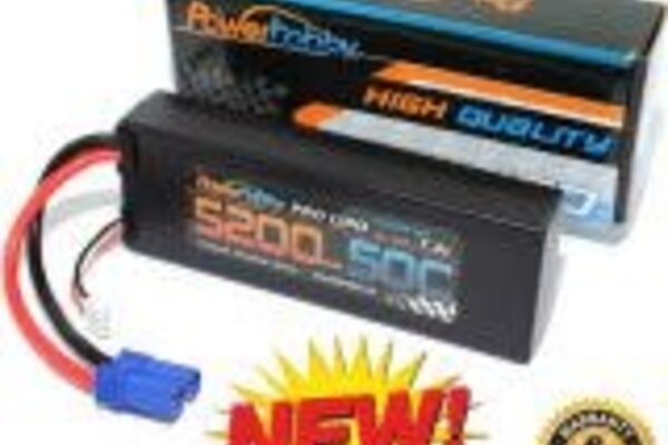 Powerhobby PHB2S520050CEC5HCS  5200mAh 7.4V 2S 50C LiPo Battery with Hardwired EC5
