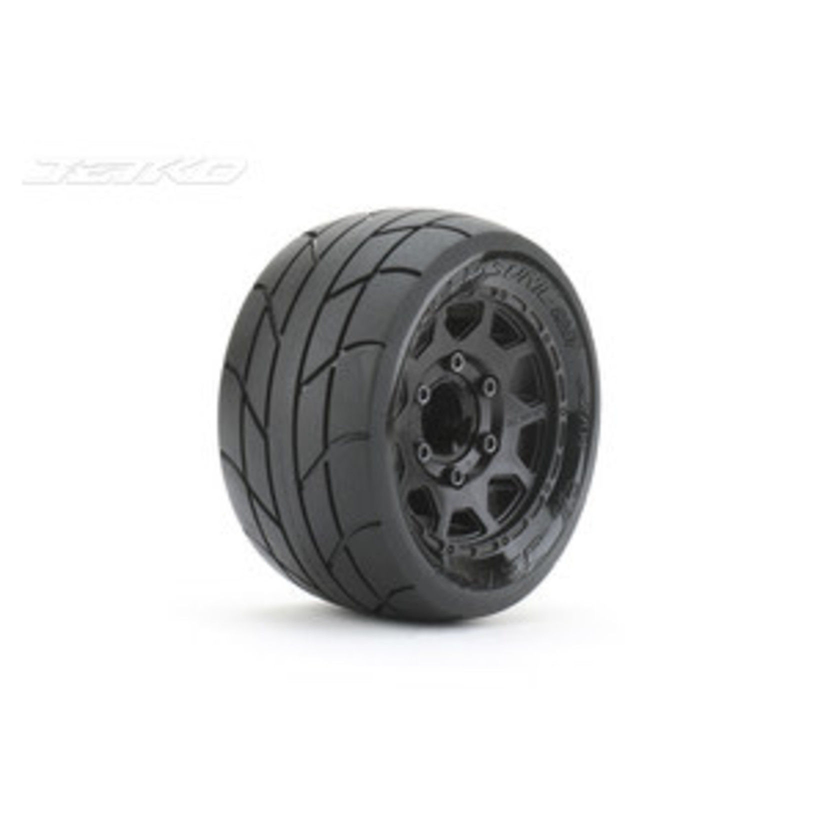 Jetko Tires JKO2704CBMSGNB3  1/10 ST 2.8 Super Sonic Tires Mounted on Black Claw Rims, Medium Soft, 14mm Hex, for Arrma