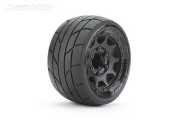 Jetko Tires JKO2704CBMSGNB3  1/10 ST 2.8 Super Sonic Tires Mounted on Black Claw Rims, Medium Soft, 14mm Hex, for Arrma